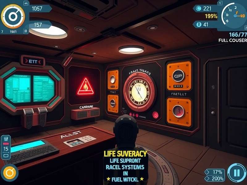 Coimbatore Space Odyssey Gameplay Screenshot Coimbatore Space Odyssey gameplay showing a player managing a space station with Tamil labels for life support systems and fuel meters