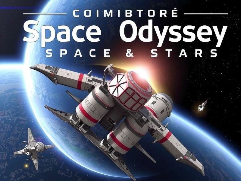 Coimbatore Space Odyssey Cover Art Coimbatore Space Odyssey game cover showing a futuristic space station orbiting Earth with Coimbatore city lights visible below
